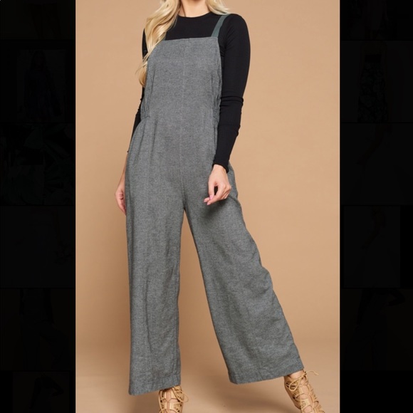 GREY CINCHED WAIST JUMPSUIT - Picture 3 of 5